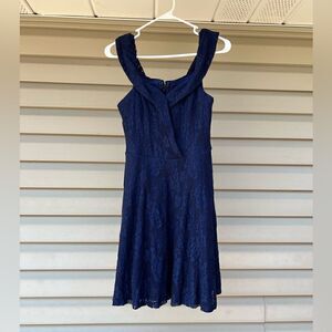 Speechless Dresses | Juniors' Lace Fit & Flare Dress Navy Great conditio…